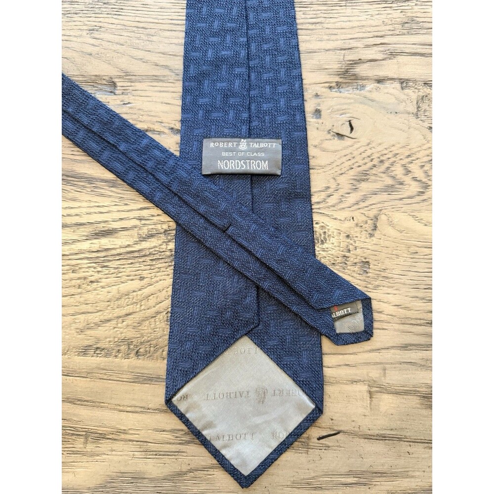 Robert Talbott Men's Blue Silk Geometric Tie, Standard/Classic, Woven